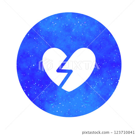 Blue starry sky | Cracked heart symbol 123710841