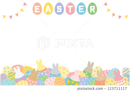 Horizontal frame decorated with Easter eggs 123711117