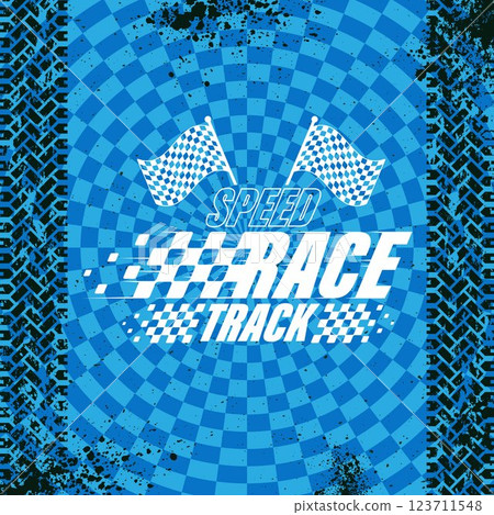 Tire track grunge blue racing Tire track grunge blue racing 123711548