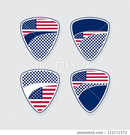 USA sport car racing flags shadow 123711573