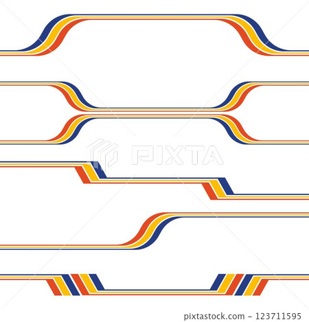 Racing three colours linear decals set 123711595