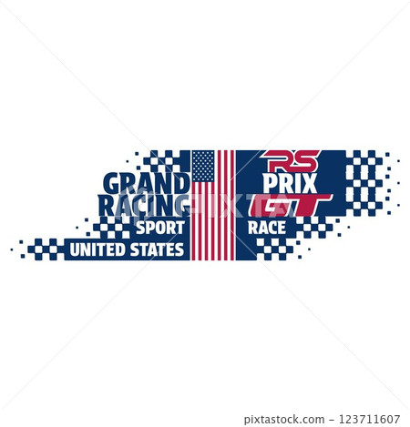 Racing labels USA flag Racing labels USA flag 123711607