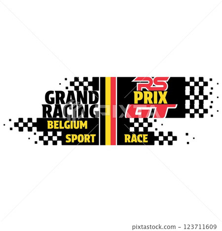 Racing labels Belgium flag 123711609