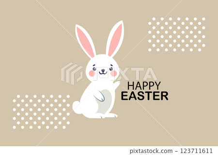 Cute Easter Bunny Vector Illustration 123711611