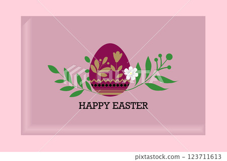 Elegant Floral Easter Egg Vector Illustration 123711613