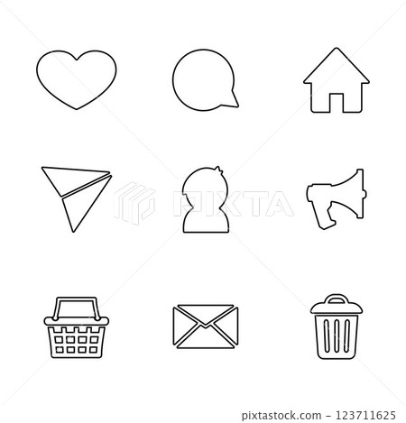 Social media icons outline set Social media icons outline set 123711625