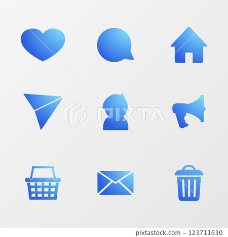 Social media icons blue gradient Social media icons blue gradient 123711630