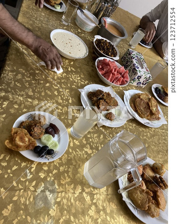 Iftar meal during Ramadan fasting in Dhaka, Bangladesh, a developing country 123712554
