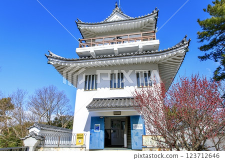常滑市、城山公園、大野城複製塔 123712646