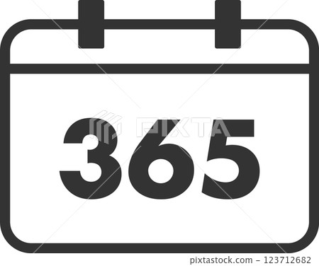 Simple 365 calendar illustration vector icon Simple 365 calendar illustration vector icon 123712682