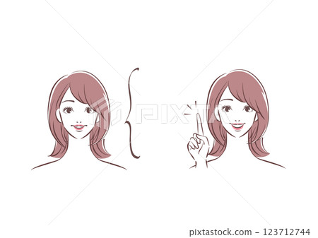 站立與他的食指的一名婦女 站立與他的食指的一名婦女 123712744