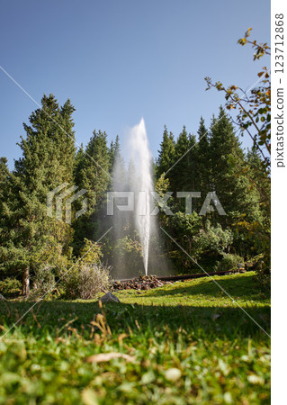 Pipe burst in the countryside 123712868