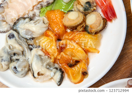 Korean seafood dish. Raw sea squirt 123712994
