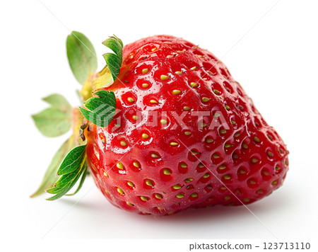 strawberries isolated on white background. One strawberry 123713110