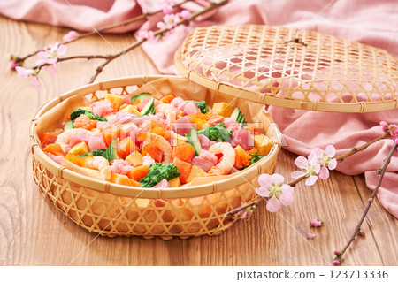 Spring Chirashi Sushi - For Girls' Festival and other celebrations Spring Chirashi Sushi - For Girls' Festival and other celebrations 123713336