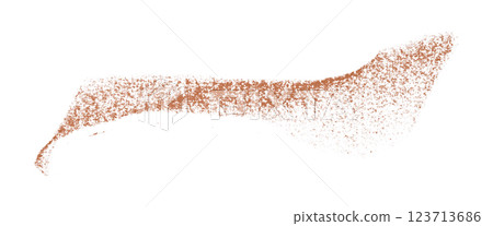 Separate brown crayon brush strokes on transparent background. 123713686