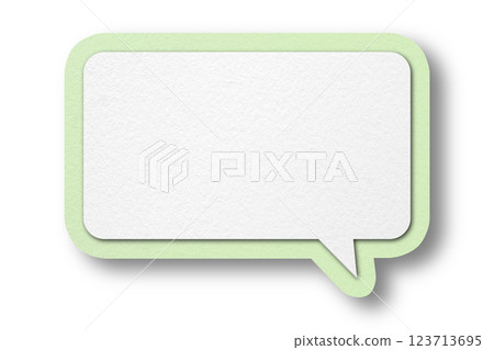 Green paper speech bubbles separate on transparent background 123713695