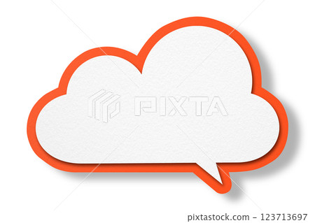 Red paper speech bubbles separated on transparent background Red paper speech bubbles separated on transparent background 123713697