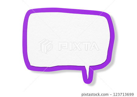 Purple paper speech bubbles separated on transparent background Purple paper speech bubbles separated on transparent background 123713699