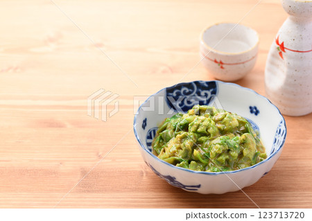 Early spring ingredients: Butterbur sprouts dressed in vinegared miso sauce Early spring ingredients: Butterbur sprouts dressed in vinegared miso sauce 123713720