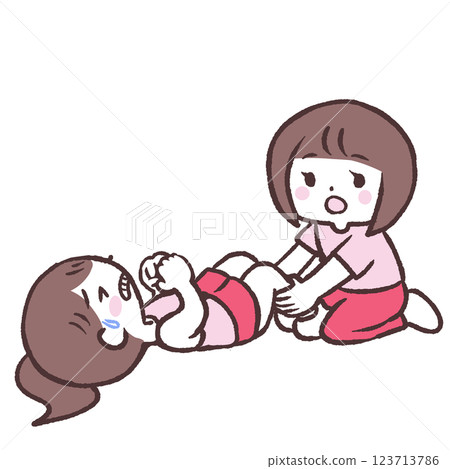 鼓勵女性做腹部運動的插圖 鼓勵女性做腹部運動的插圖 123713786