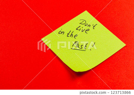Thought-provoking note encouraging mindfulness on a bright background Thought-provoking note encouraging mindfulness on a bright background 123713866
