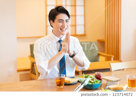 Men who eat breakfast Men who eat breakfast 123714072