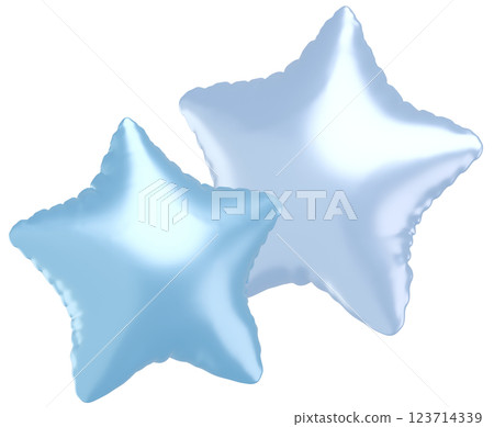 3D圖_星形氣球_淺藍色 3D圖_星形氣球_淺藍色 123714339