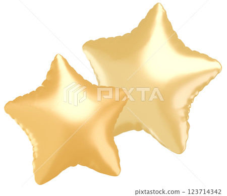 3D圖像_星形氣球_黃色 3D圖像_星形氣球_黃色 123714342