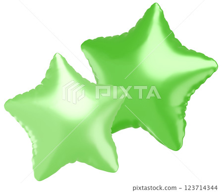 3D image_star-shaped balloon_green 3D image_star-shaped balloon_green 123714344
