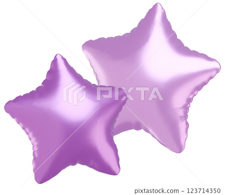 3D image_star-shaped balloon_purple 3D image_star-shaped balloon_purple 123714350