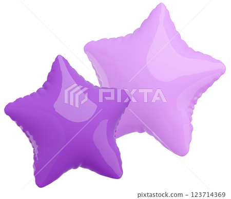 3D image_star-shaped balloon_purple 123714369