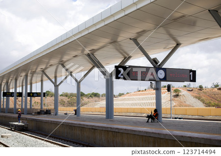 Mombasa Nairobi Standard Gauge Railway, completed in 2017, was built as the first phase of the Kenya Standard Gauge Railway. It is a standard gauge railway in Kenya that connects the large Indian Ocea 123714494