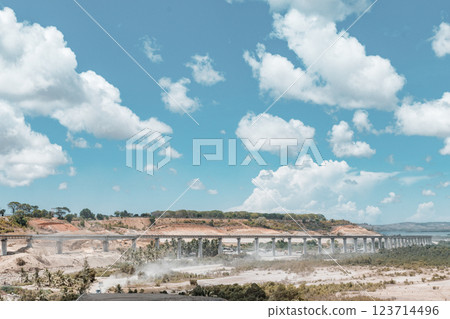 Mombasa Nairobi Standard Gauge Railway, completed in 2017, was built as the first phase of the Kenya Standard Gauge Railway. It is a standard gauge railway in Kenya that connects the large Indian Ocea 123714496