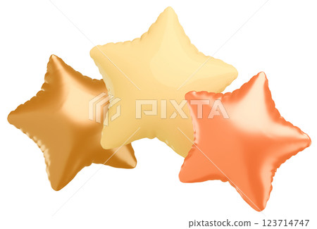 3D image_star-shaped balloon_yellow 3D image_star-shaped balloon_yellow 123714747