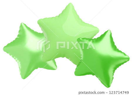 3D image_star-shaped balloon_green 3D image_star-shaped balloon_green 123714749