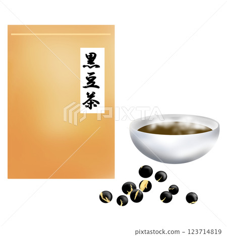 Hand drawn illustration of black bean tea Hand drawn illustration of black bean tea 123714819