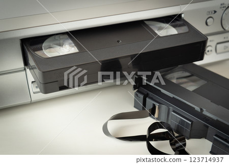 VHS cassette videotape Magnetic tape VHS VCR VHS cassette videotape Magnetic tape VHS VCR 123714937
