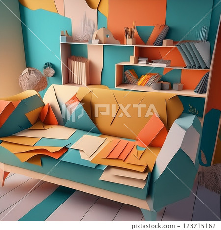 Living room and sofa illustration 123715162