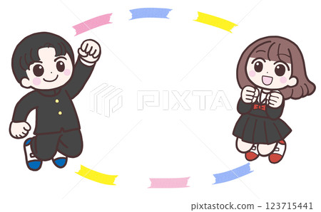 穿制服的學生框架 穿制服的學生框架 123715441