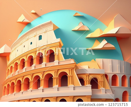 Colosseum style illustration 123715715