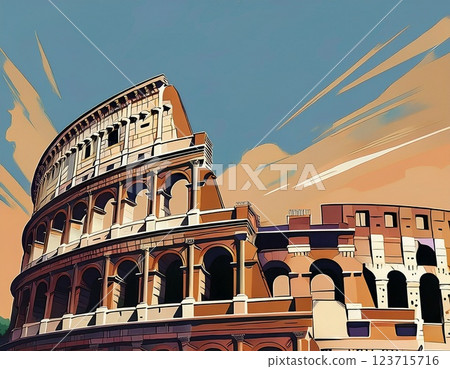 Colosseum style illustration 123715716