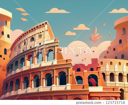 羅馬競技場風格插圖 羅馬競技場風格插圖 123715718