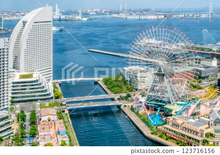 View of the Minato Mirai cityscape from the Landmark Tower View of the Minato Mirai cityscape from the Landmark Tower 123716156