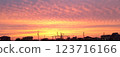 Orange-tinted sunset sky 123716166
