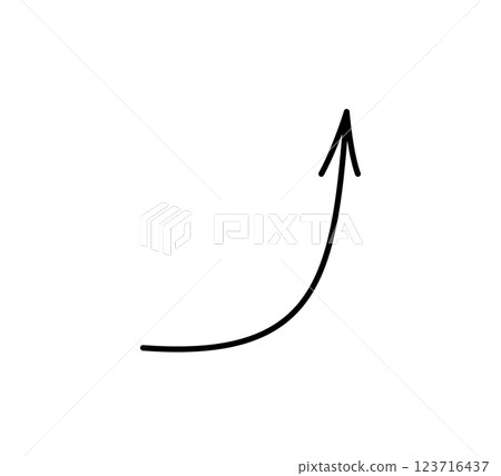 Spiral hand drawn arrows set. Curly line doodle black arrows. Funny design infographic elements. Spiral spring pointer. Vector illustrations isolated on white background 123716437