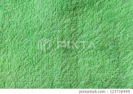 Close up shot of the soft, green towel fabric 123716449