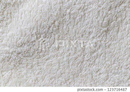 Close up shot of the soft, white towel fabric 123716487