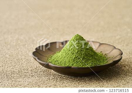 Matcha and green tea on a plate Matcha and green tea on a plate 123716515