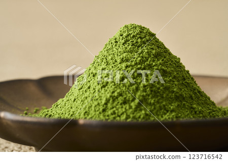 Matcha and green tea on a plate Matcha and green tea on a plate 123716542